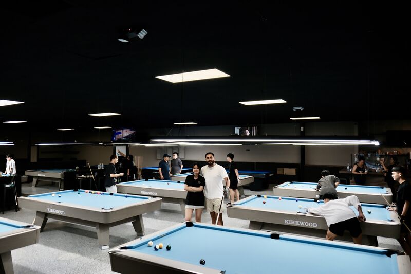 Guests enjoying opening night at Kirkwood Billiards
